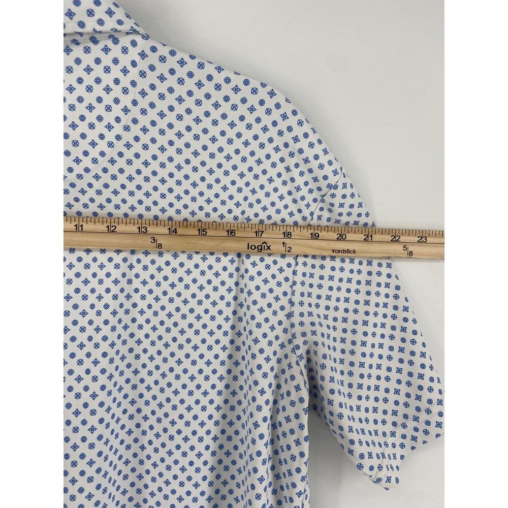 Swannies Shirt Mens Large Geometric Golf Polo Performance Stretch Casual Logo - Picture 6 of 10